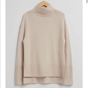 & Other Stories Mock Neck Knit Sweater - Beige
